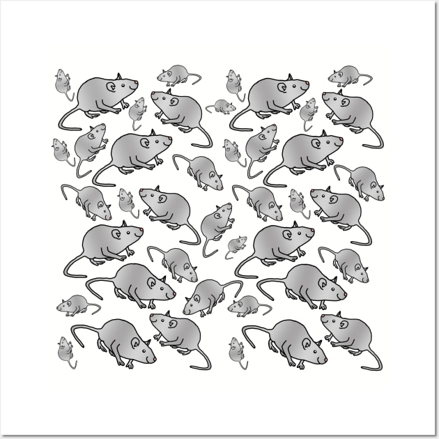 Funny Rat Ageddon Rodent Pattern Wall Art by ellenhenryart